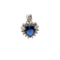 Silver jewelry heart blue