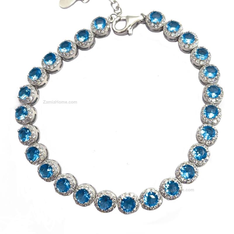 Bracciale in argento con zirconi