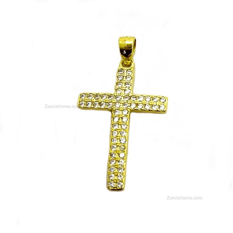 Croce dorata con zirconi