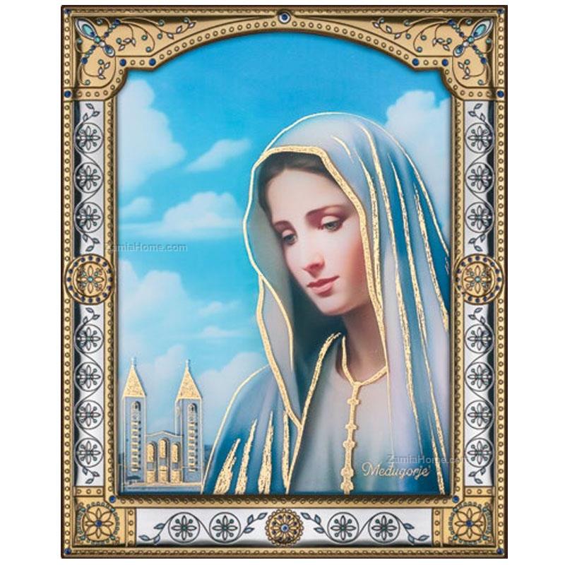 Our lady of medjugorje golden foil