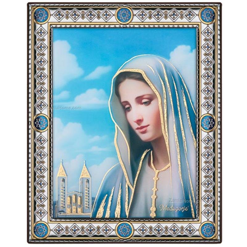 Our lady of medjugorje golden foil