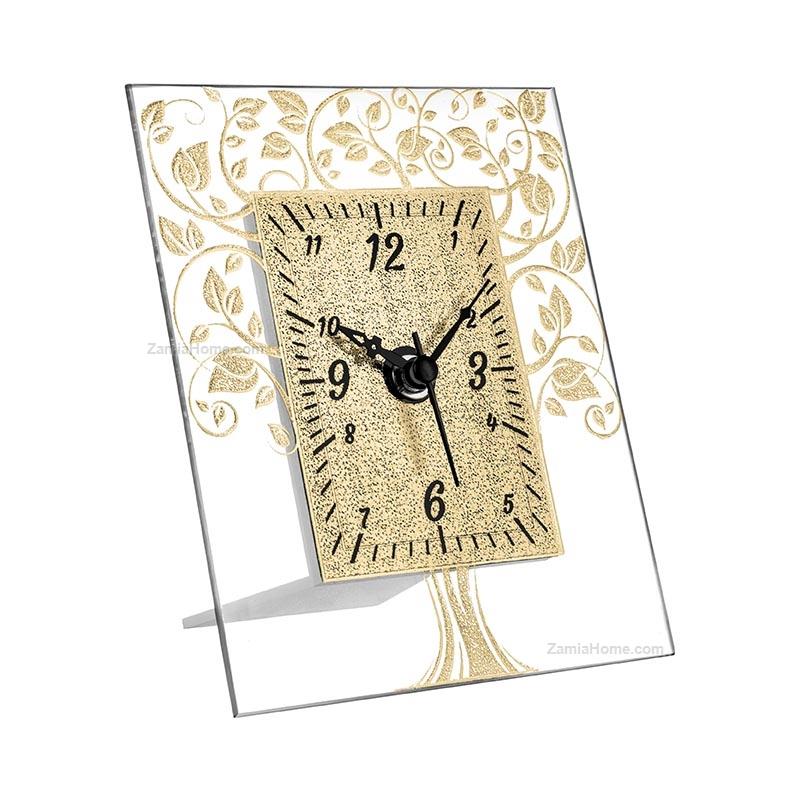 Glass table clock tree of life atelier cm 6x9 alarm gold glass table