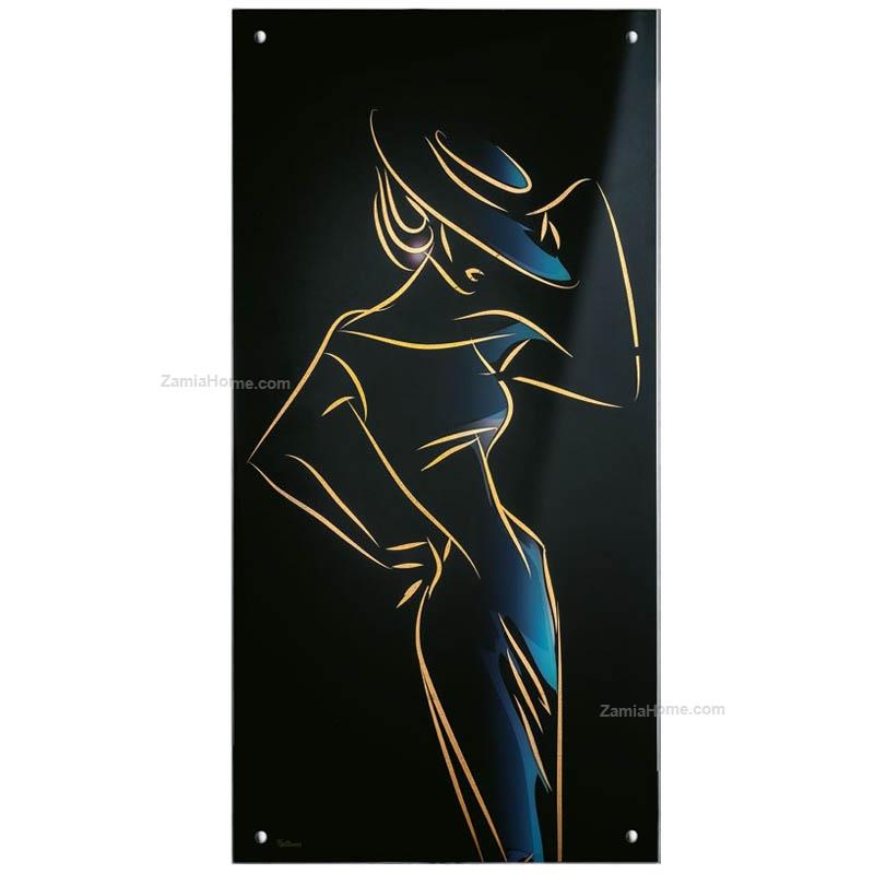 Glass panel woman