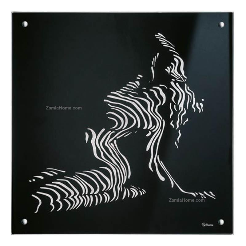 Glass panel woman