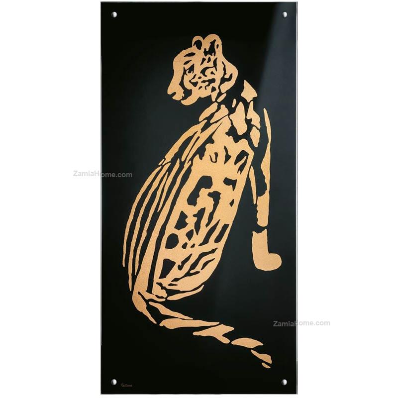 Glass panel leopard