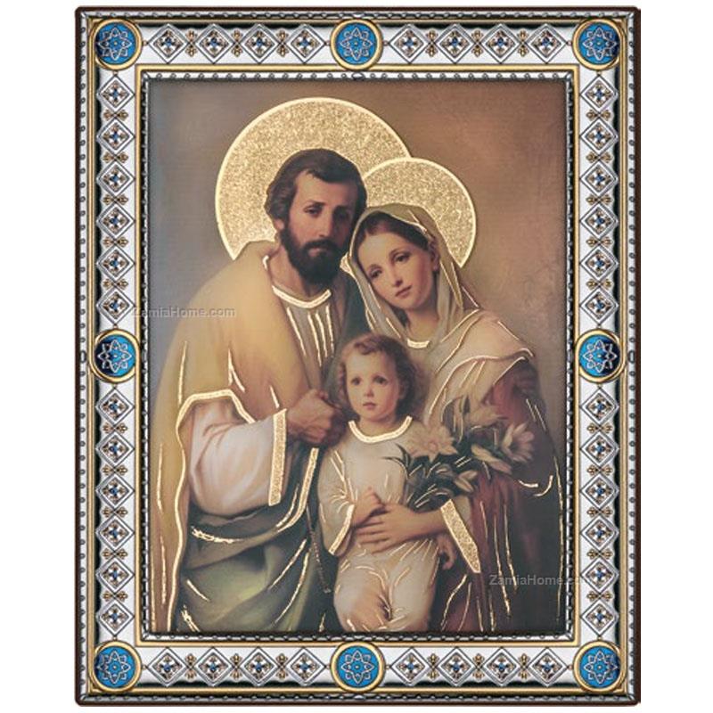 Sacra famiglia foglia oro