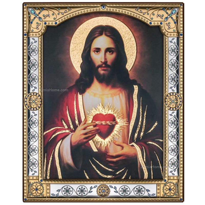Sacred heart golden foil