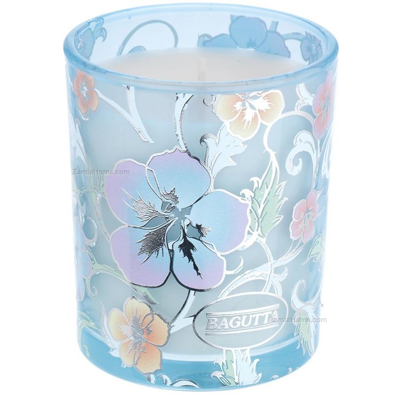 Bicchiere fiori con candela profumata