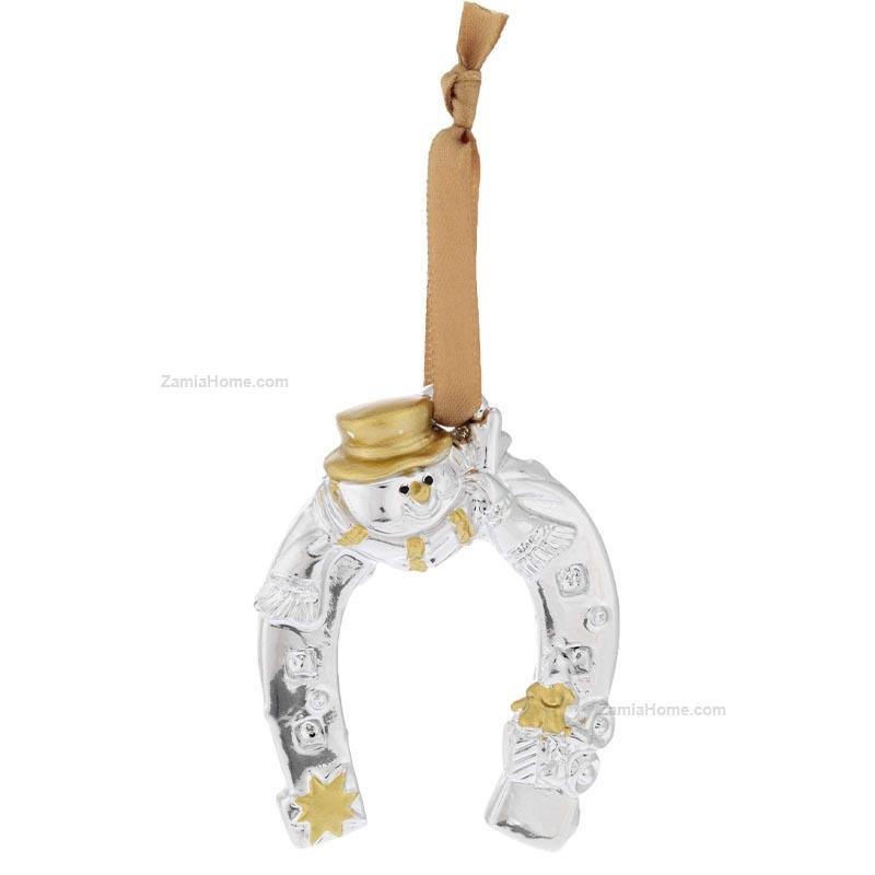 Lucky horseshoe snowman