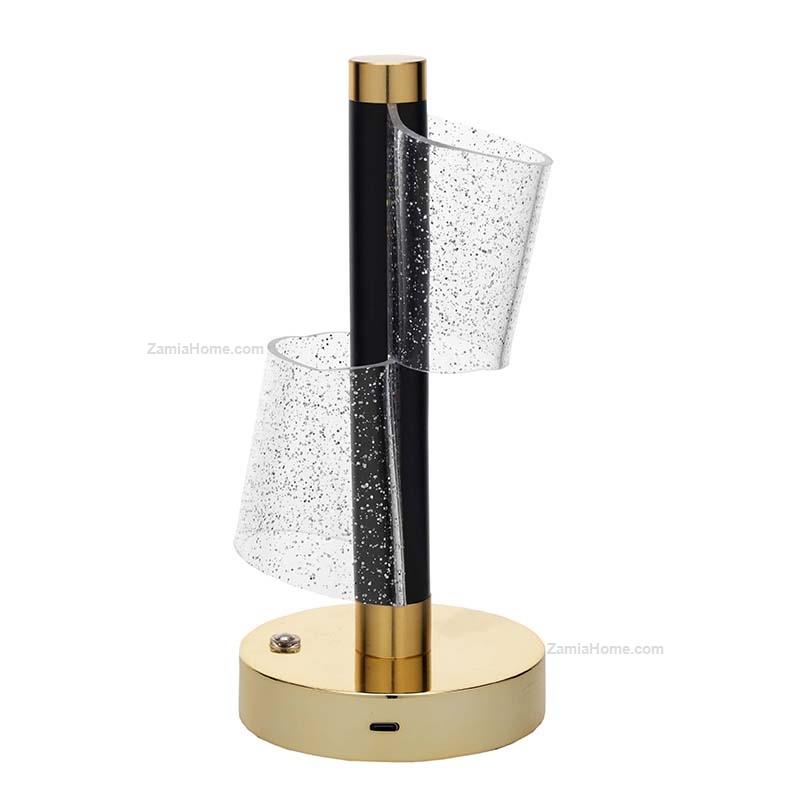 Lamp with golden base