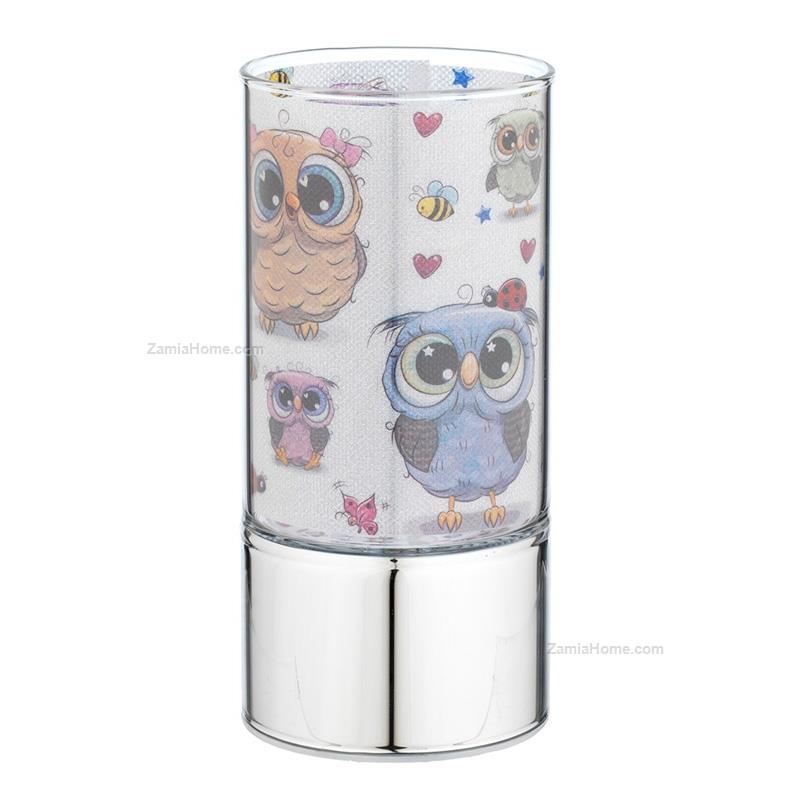 Night lamp with owl decor