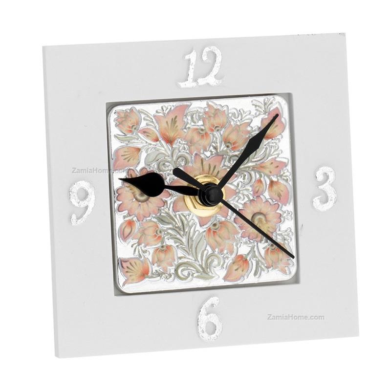 Orologio quadrato fiori