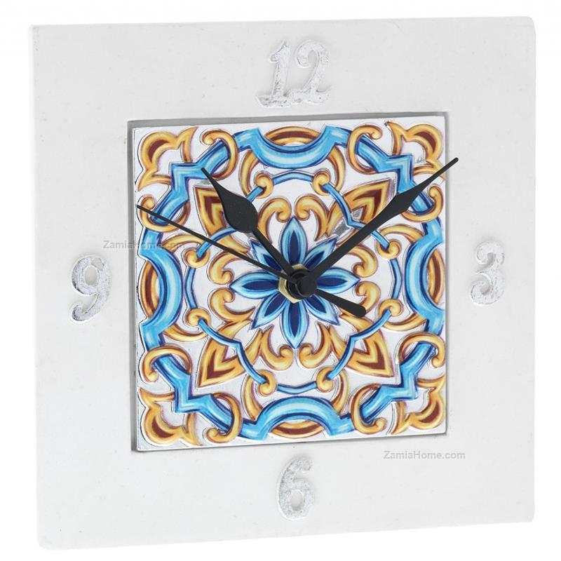 Orologio quadrato maiolica