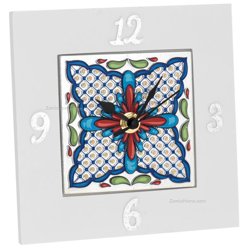 Orologio quadrato maiolica