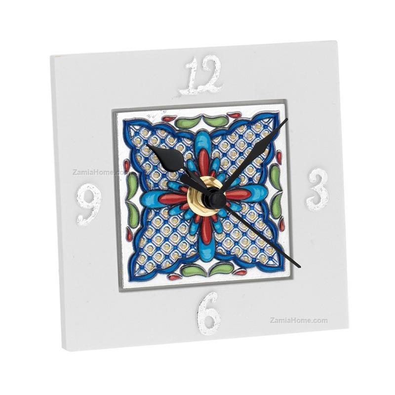 Orologio quadrato maiolica