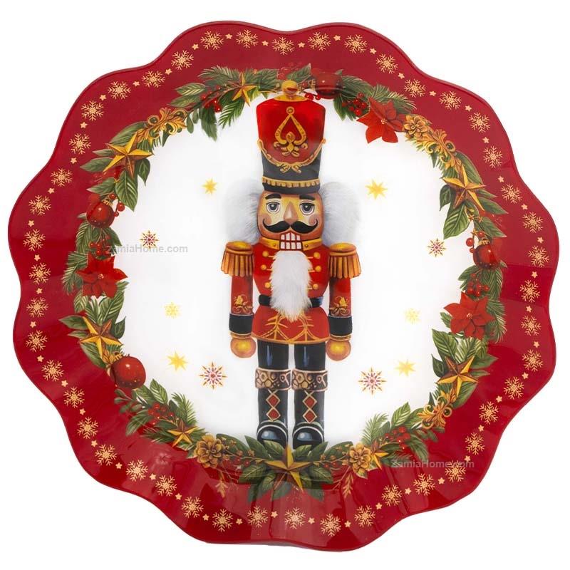 Round xmas plate