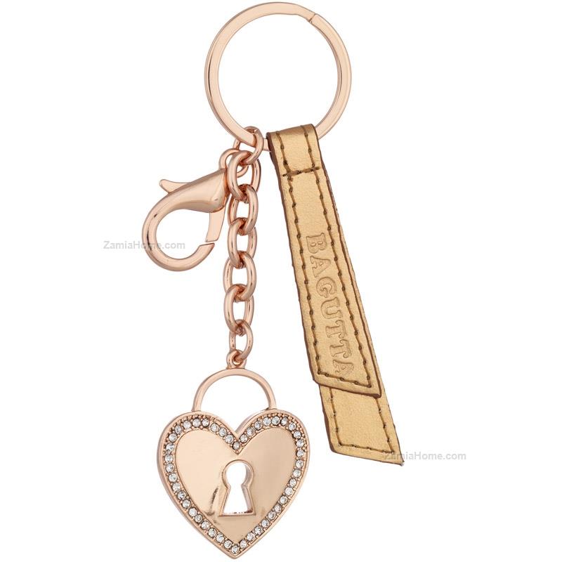 Heart keychain with white zirconia