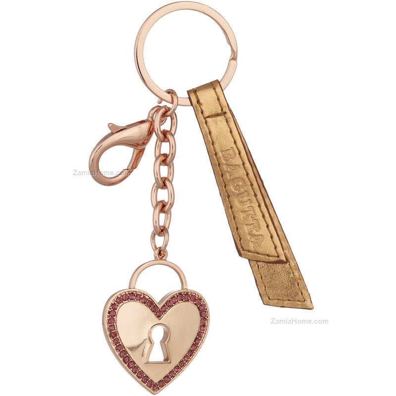 Heart keychain with red zirconia