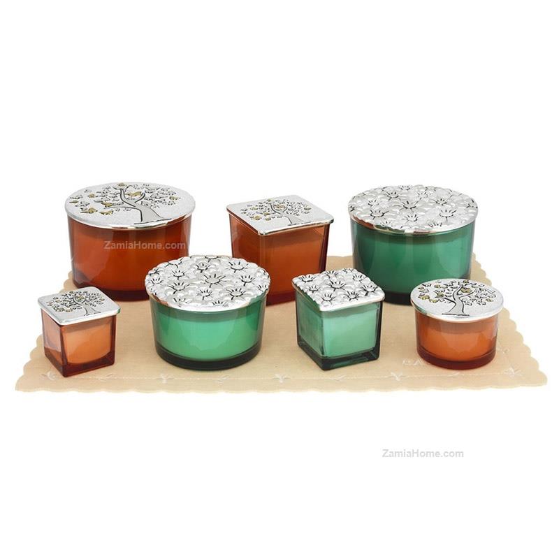 Small vases with candles