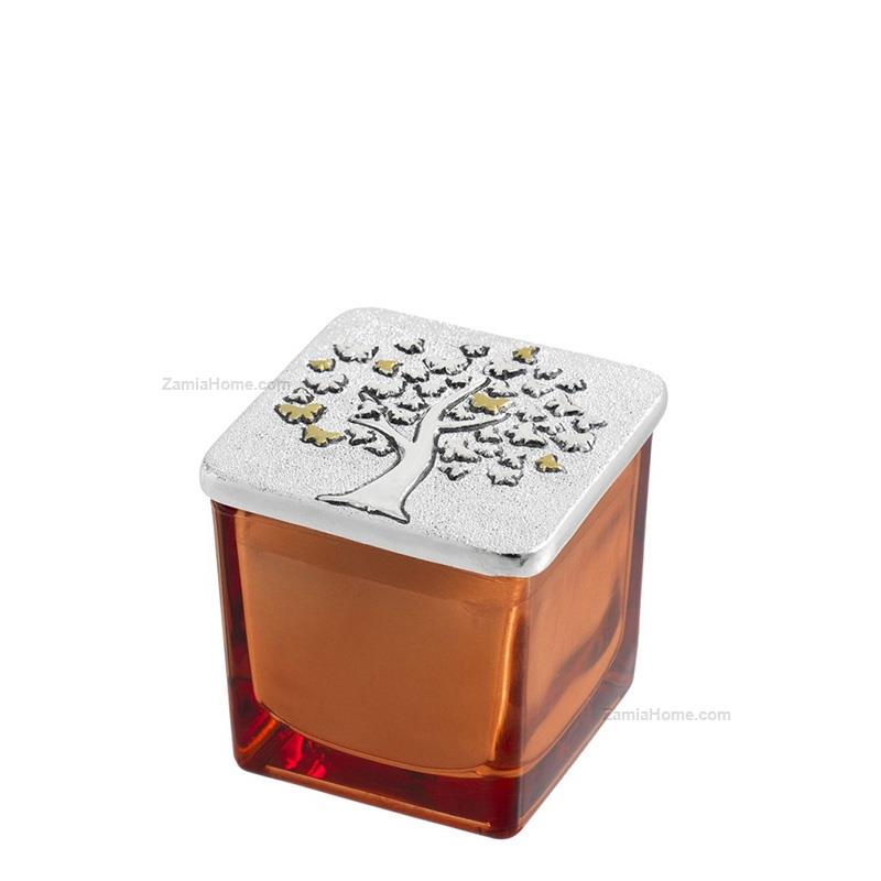 Squared small vase with candle