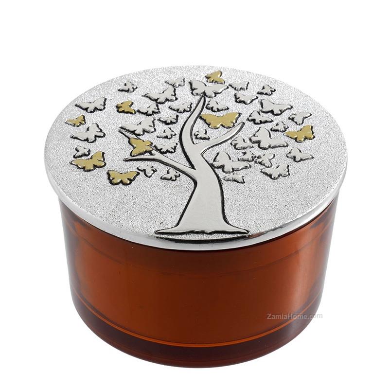 Round small vase with candle