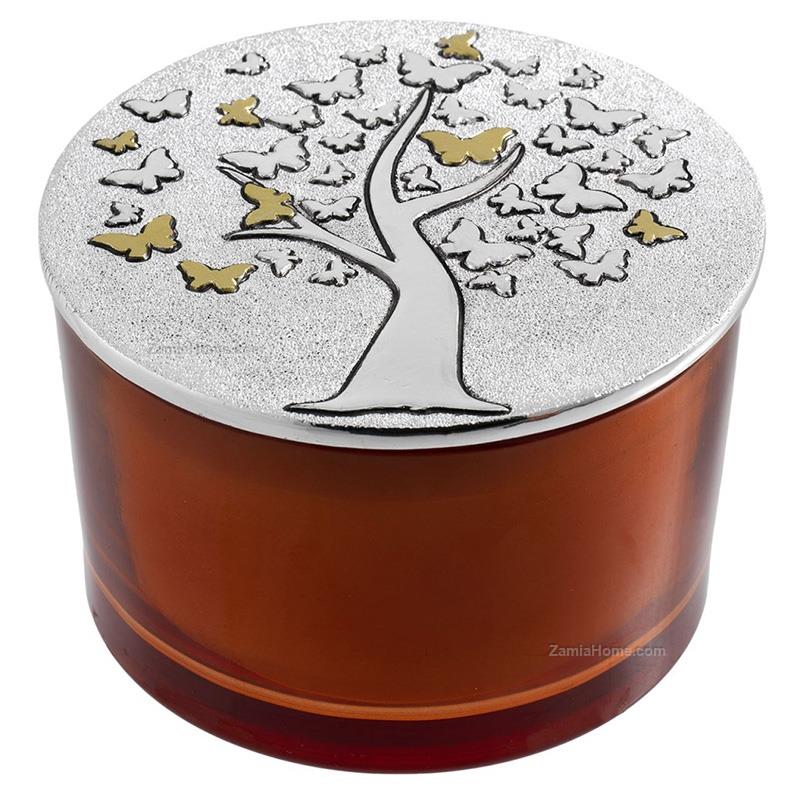 Round small vase with candle