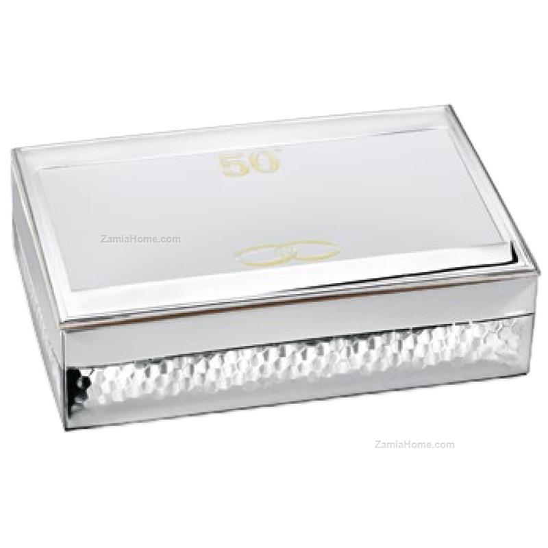 Jewelry case blocks anniversary cado' cm 10x15 silver wedding wood and