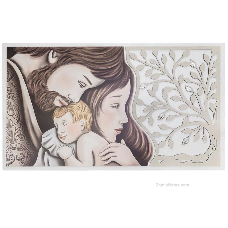 Quadro sacra famiglia atelier cm 66x57 ceramica quadro sacra ae0281/dq  icone sacre quadri