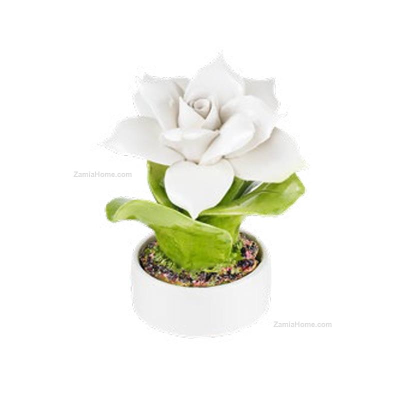Rosa bianca in ceramica