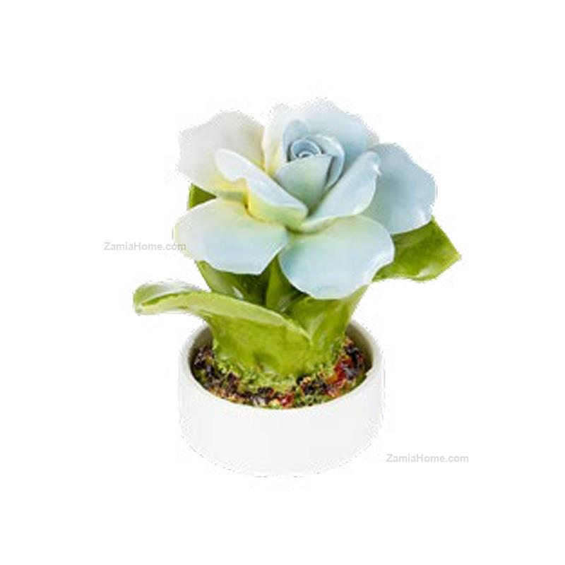 Rosa celeste in ceramica