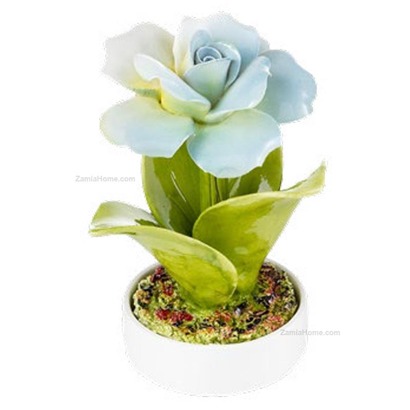 Rosa celeste in ceramica