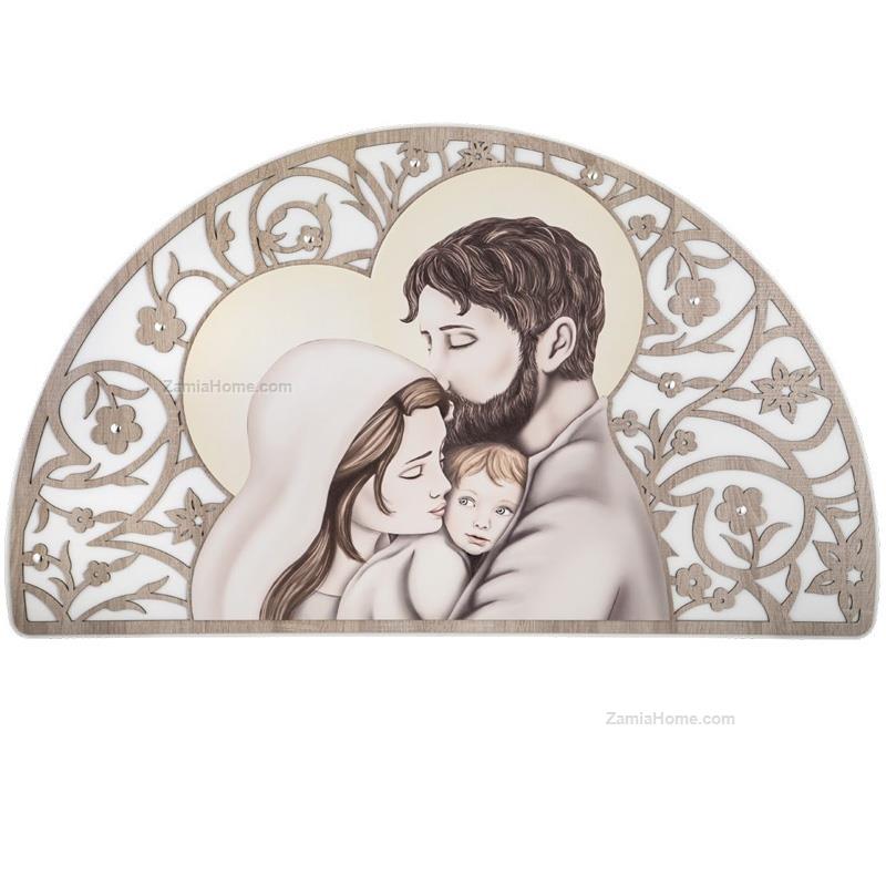 Holy family with floral decor