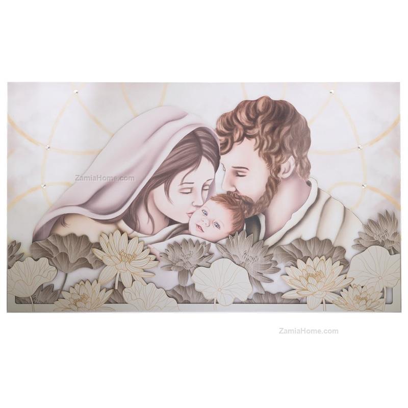 Sacra famiglia decoro floreale