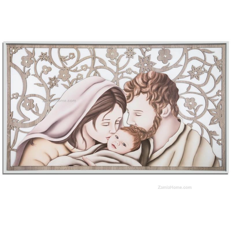 Holy family with floral decor