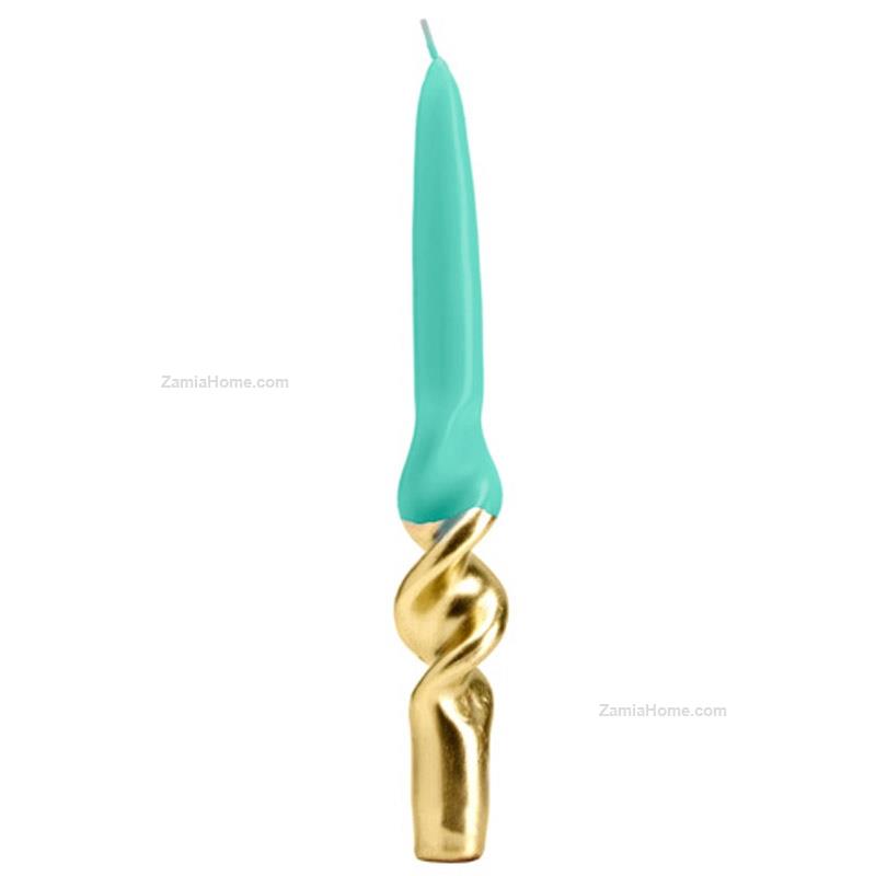 Candles curl green gold