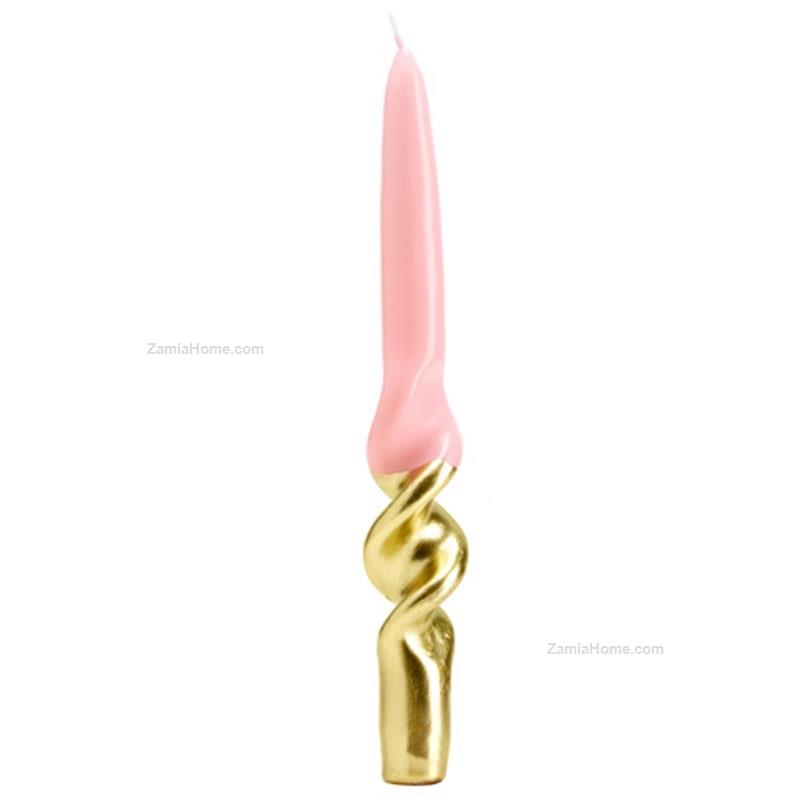 Candles curl pink gold