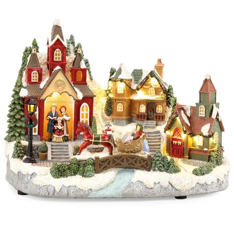 Paese animato con slitta