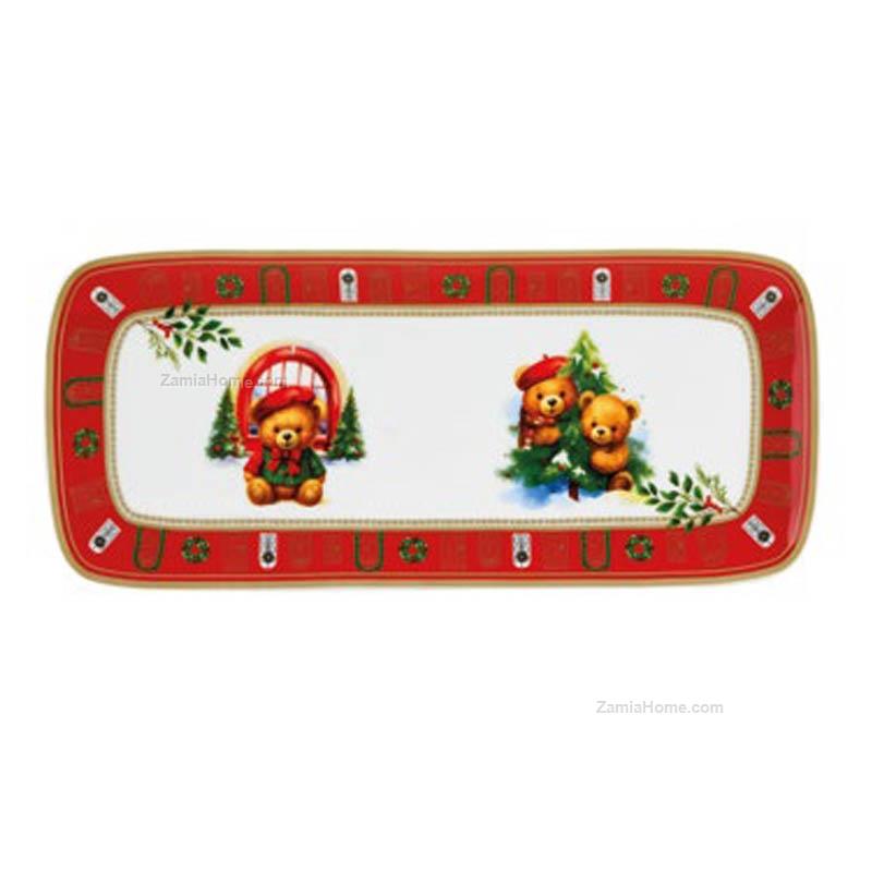 Piatto rettangolare xmas teddy
