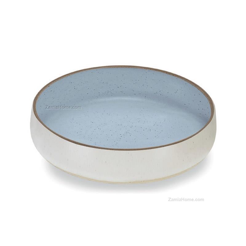 Piatto fondo biscuit light blue