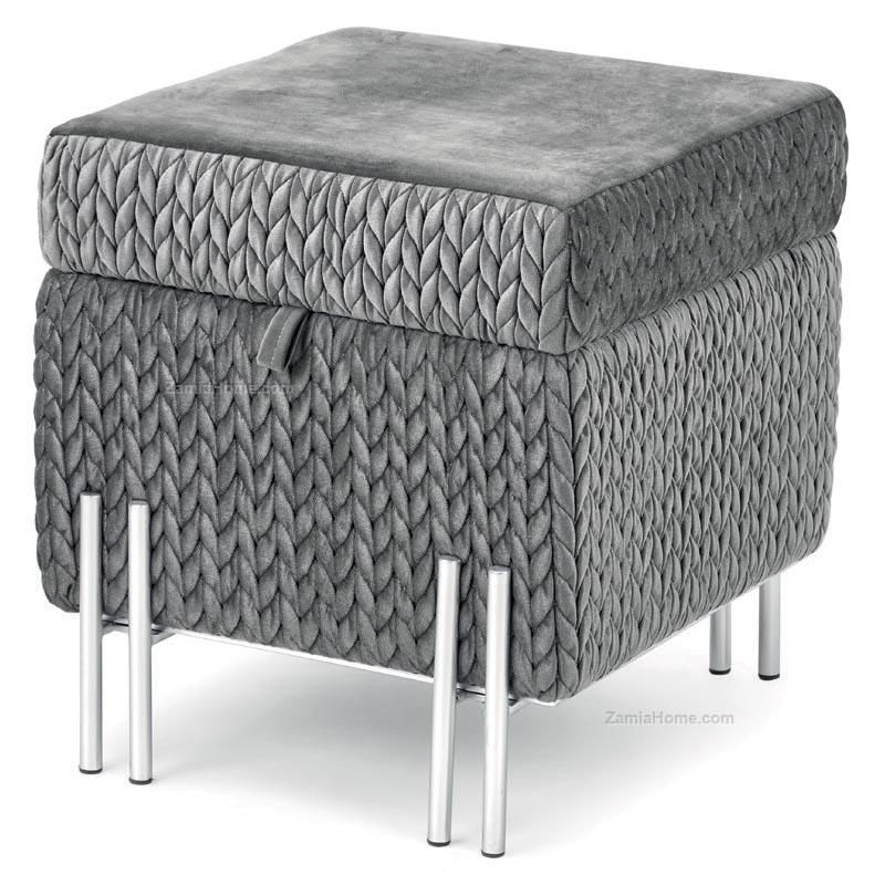 Pouf quadrato nefti fade cm 42x45x45 grigio pouf tessuto fd55609 tavola  arredo complementi