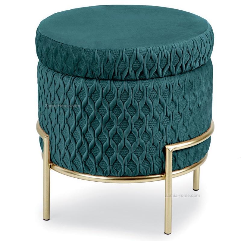 Pouf rotondo nefti fade cm 40x35x45 verde pouf tessuto fd56501 tavola  arredo complementi