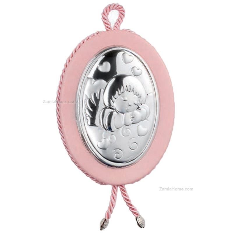 Medallion angel with hearts