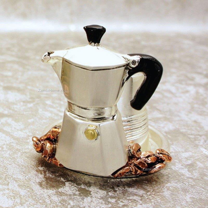 Portabicchieri moka italian gift cm 8x7 h 75 portabicchieri ita620/b resine  argentate