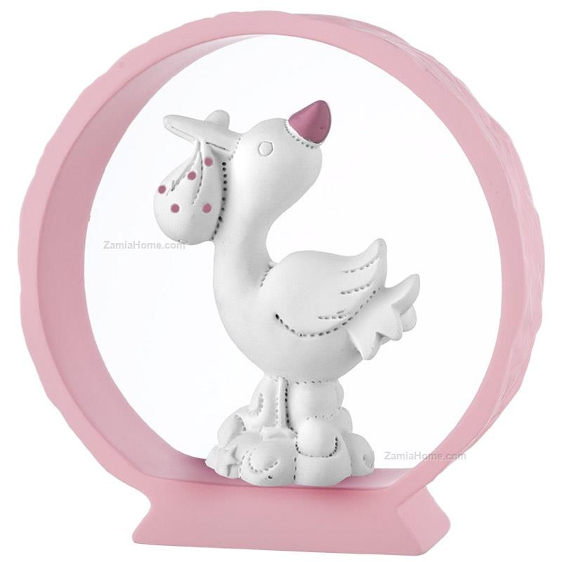 Stork on pink base