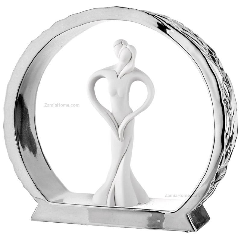 Hugging couple silver base