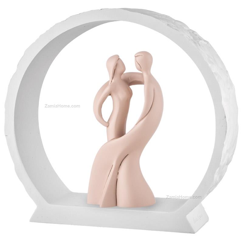 Hugging couple white base