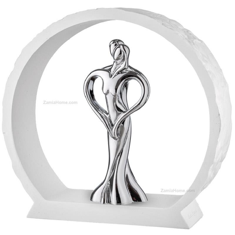 Hugging couple white base