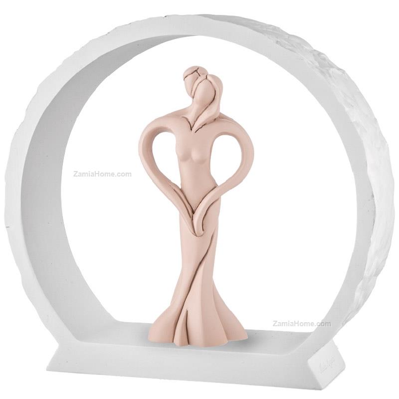 Hugging couple white base