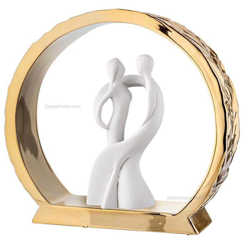 Hugging couple golden base