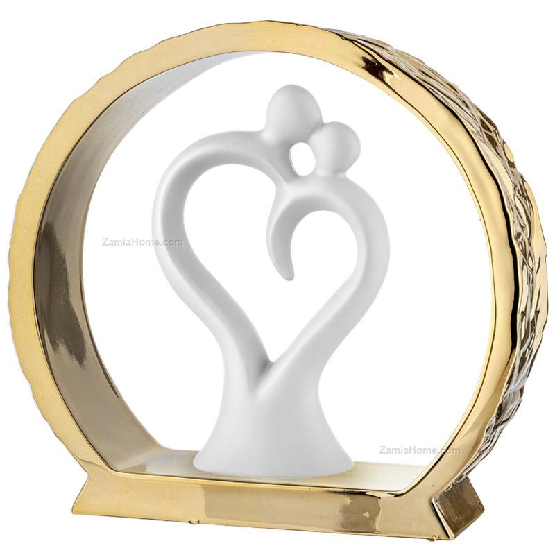 Heart shape couple golden base